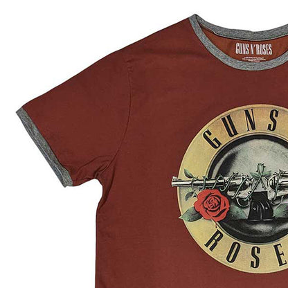 GUNS N ROSES ガンズアンドローゼズ (デビュー 40周年 ) - Classic Logo / リンガー / Tシャツ / メンズ