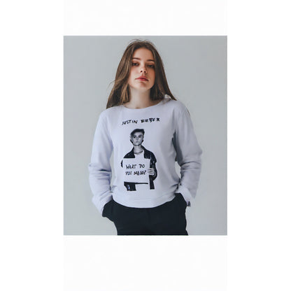 JUSTIN BIEBER ジャスティンビーバー - WHAT DO YOU MEAN GIRLS SWEATSHIR / パーカー・スウェット / レディース