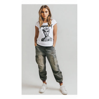 JUSTIN BIEBER ジャスティンビーバー - SHIRTLESS / Amplified（ ブランド ） / レア / Tシャツ / レディース