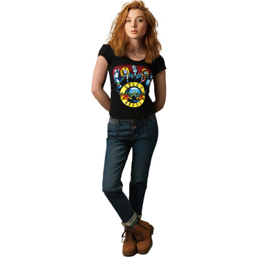 GUNS N ROSES ガンズアンドローゼズ (結成 40周年 ) - SKELETON / Amplified（ ブランド ） / Tシャツ / レディース