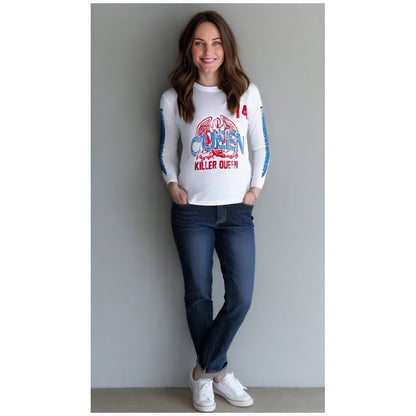 QUEEN クイーン (The Royal Four – 55th Anniversary ) - Killer Queen '74 Stripes / アームプリントあり / 長袖 / Tシャツ / メンズ