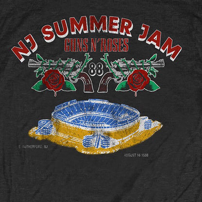 GUNS N ROSES ガンズアンドローゼズ (結成 40周年 ) - NJ SUMMER JAM 1988 （復刻ツアーTシリーズ） / バックプリントあり / Tシャツ / メンズ 【公式 / オフィシャル】