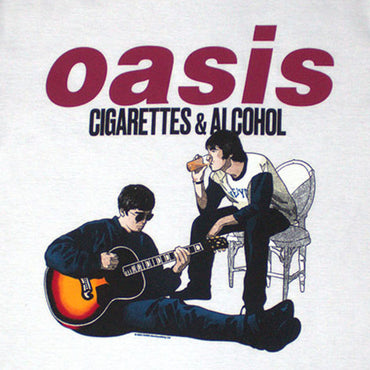 OASIS オアシス (映画「オアシス：ドント・ルック・バック・イン・アンガー」公開 ) - Cigarettes & Alcohol Illustration / Tシャツ / メンズ