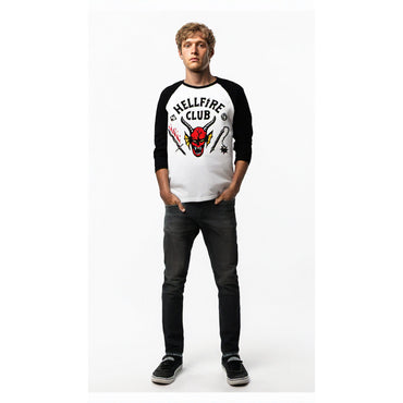 STRANGER THINGS ストレンジャー・シングス (シーズン5 2025年配信決定 ) - HELLFIRE CLUB ラグラン七分袖 / Tシャツ / メンズ 【公式 / オフィシャル】