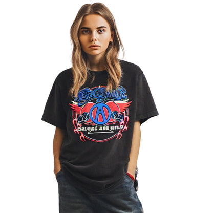 AEROSMITH エアロスミス (結成 55周年 ) - Rainbow Spade / Stone Wash / Tシャツ / メンズ