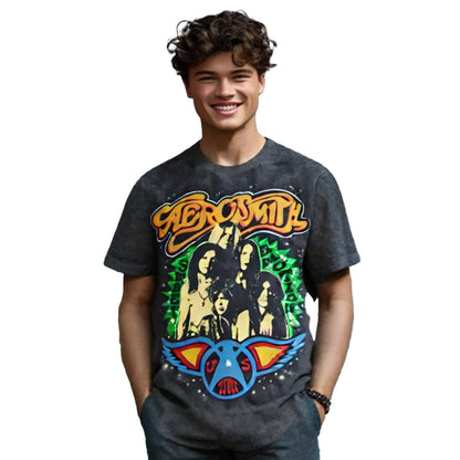 AEROSMITH エアロスミス - US TOUR GROUP / ミネラルウォッシュ / Tシャツ / メンズ
