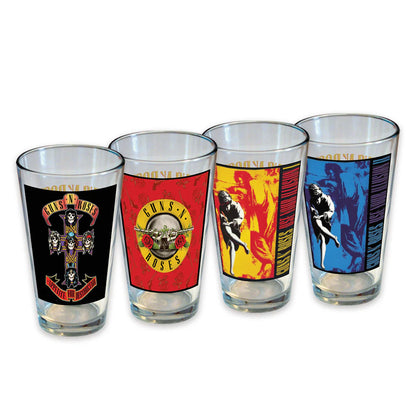 GUNS N ROSES ガンズアンドローゼズ (結成 40周年 ) - Drinking Glass Set / 4個セット / 食器・グラス 【公式 / オフィシャル】