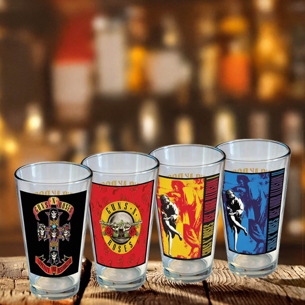 GUNS N ROSES ガンズアンドローゼズ (結成 40周年 ) - Drinking Glass Set / 4個セット / 食器・グラス 【公式 / オフィシャル】