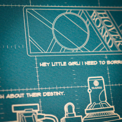 【予約商品】 BACK TO THE FUTURE バックトゥザフューチャー (劇場公開 40周年 ) - Time Machine Blueprint Art Print / 世界限定995枚 / コレクタブル