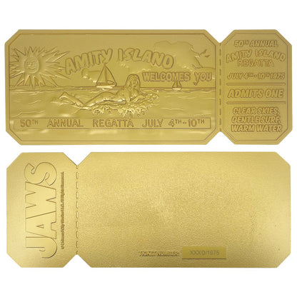 【予約商品】 JAWS ジョーズ (公開 50周年 ) - 50th Anniversary 24k Gold Plated Regatta Ticket / 24K金メッキ / 世界限定1975個 / コレクタブル