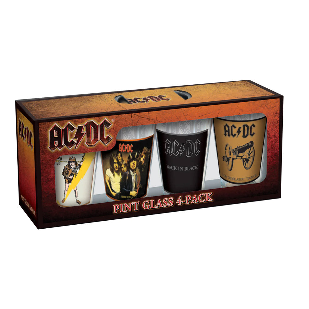 AC/DC - (Back in Black 45周年 ) - Classic Covers Drinking Glass Set / 4個セット