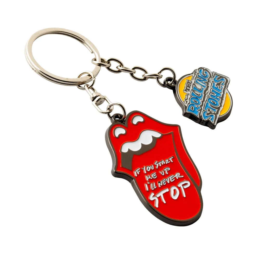 ROLLING STONES ローリングストーンズ - IF YOU START ME UP I'LL NEVER STOP / チャーム付き / キーホルダー