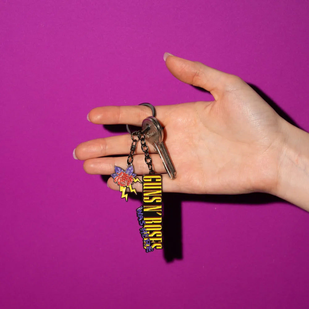 GUNS N ROSES ガンズアンドローゼズ (デビュー 40周年 ) - WAS HERE / チャーム付き / キーホルダー