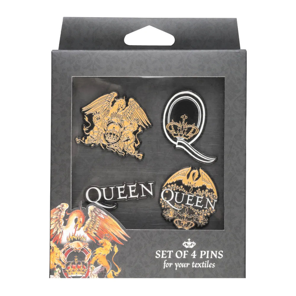 【予約商品】 QUEEN クイーン (初来日50周年 ) - QUEEN / 4個 ピンバッジセット / バッジ
