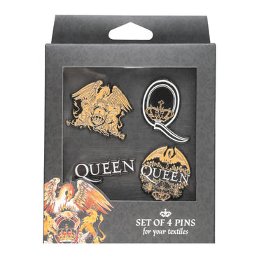 【予約商品】 QUEEN クイーン (初来日50周年 ) - QUEEN / 4個 ピンバッジセット / バッジ