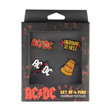 AC/DC エーシーディーシー (Back in Black 45周年 ) - HIGHWAY TO TELL / 4個 ピンバッジセット / バッジ
