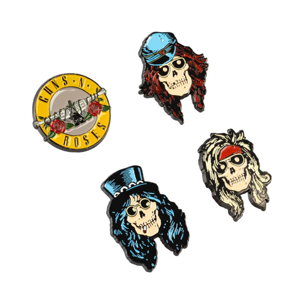 GUNS N ROSES - (結成 40周年 ) - Guns N' Roses / 4個 ピンバッジセット