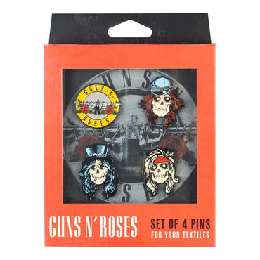 GUNS N ROSES ガンズアンドローゼズ (結成 40周年 ) - Guns N' Roses / 4個 ピンバッジセット / バッジ