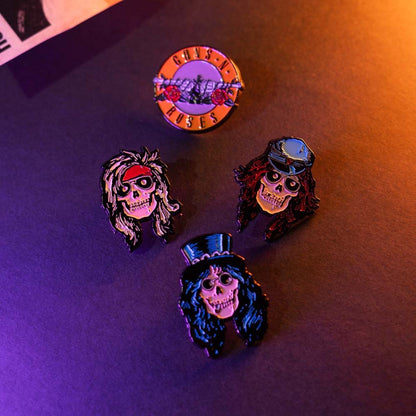 GUNS N ROSES ガンズアンドローゼズ (結成 40周年 ) - Guns N' Roses / 4個 ピンバッジセット / バッジ