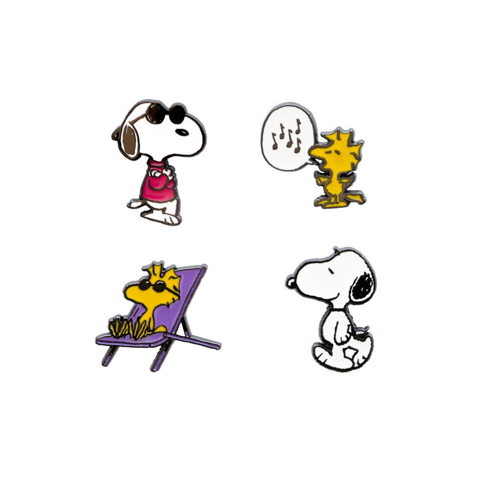 PEANUTS - (コミック誕生 75周年 ) - SNOOPY & WOODSTOCK / 4個 ピンバッジセット