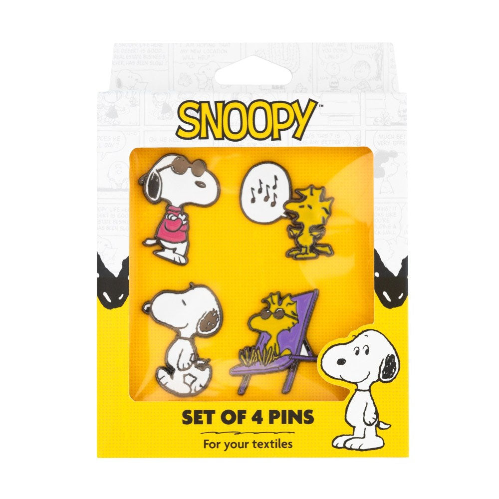 PEANUTS スヌーピー (コミック誕生 75周年 ) - SNOOPY & WOODSTOCK / 4個 ピンバッジセット / バッジ 【公式 / オフィシャル】