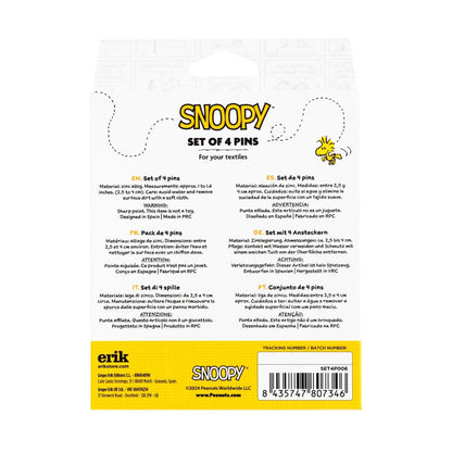 PEANUTS スヌーピー (コミック誕生 75周年 ) - SNOOPY & WOODSTOCK / 4個 ピンバッジセット / バッジ 【公式 / オフィシャル】