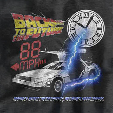 BACK TO THE FUTURE バックトゥザフューチャー (劇場公開 40周年 ) - WHERE WERE GOING, WE DON'T NEED ROADS / Tシャツ / ジュニア