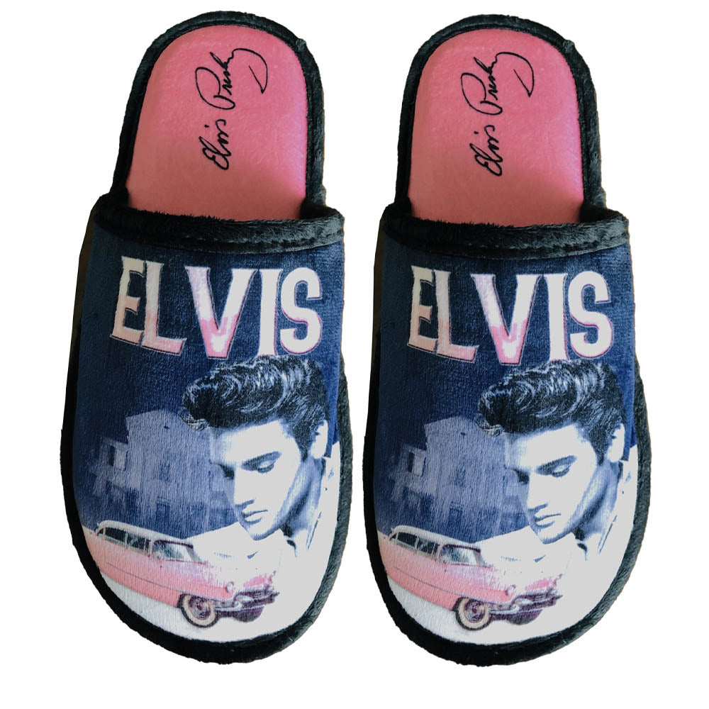 ELVIS PRESLEY エルヴィスプレスリー (生誕 90周年 ) - Pink Caddy / スリッパ 【公式 / オフィシャル】