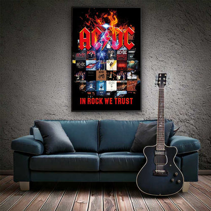 AC/DC (Back in Black 45th Anniversary) - In Rock We Trust Collage / Poster
