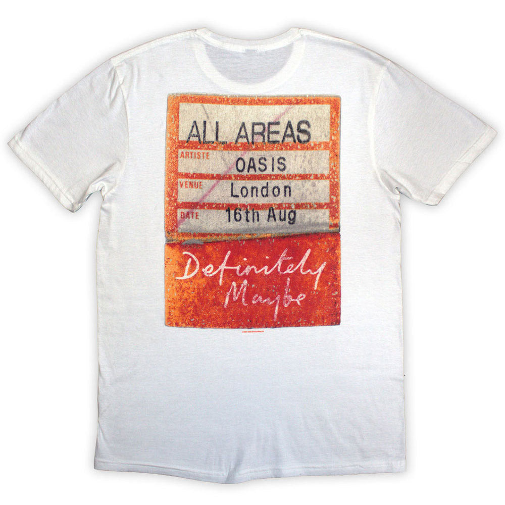 OASIS オアシス (映画「オアシス：ドント・ルック・バック・イン・アンガー」公開 ) - Definitely Maybe AAA Pass / バックプリントあり / Tシャツ / メンズ