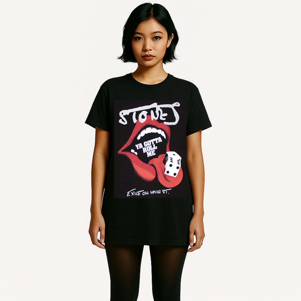 ROLLING STONES (35th Anniversary of the Rolling Stones' Japan Tour) - Ya Gotta Roll Exile / Back Print / T-Shirt Dress / Women's T-Shirt
