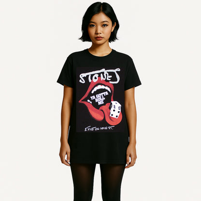 ROLLING STONES ローリングストーンズ (来日 35周年 記念 ) - Ya Gotta Roll Exile / バックプリントあり / Tシャツドレス / Tシャツ / レディース