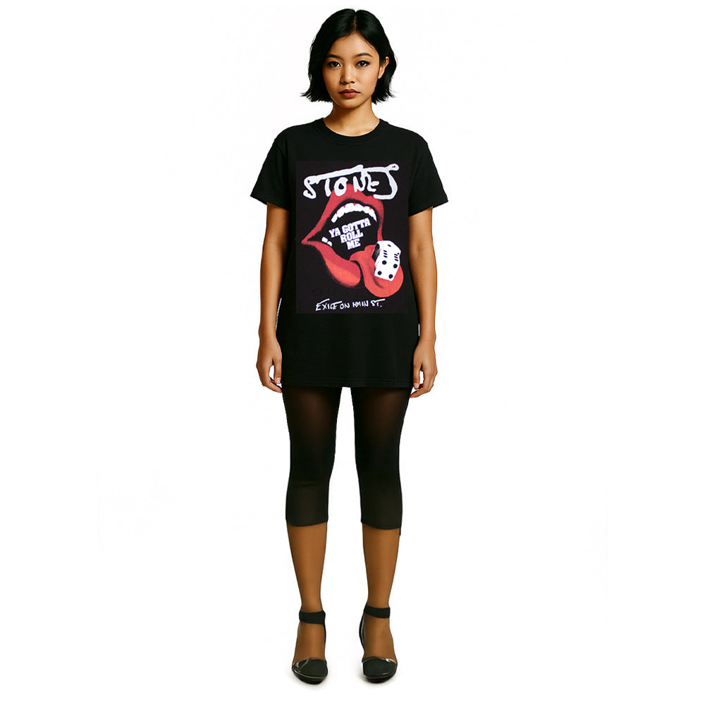 ROLLING STONES (35th Anniversary of the Rolling Stones' Japan Tour) - Ya Gotta Roll Exile / Back Print / T-Shirt Dress / Women's T-Shirt