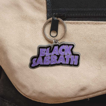 BLACK SABBATH ブラックサバス (OZZY OSBOURNE 追悼 ) - Wavy Logo Bordered / キーホルダー 【公式 / オフィシャル】
