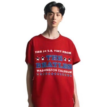 THE BEATLES ビートルズ (結成 65周年 ) - Washington '64 Stars Setlist / バックプリントあり / Tシャツ / メンズ