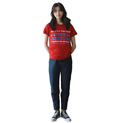THE BEATLES ビートルズ (結成 65周年 ) - Washington '64 Stars Setlist / バックプリントあり / Tシャツ / メンズ
