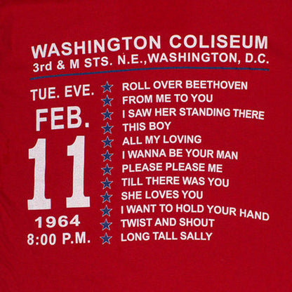 THE BEATLES ビートルズ (結成 65周年 ) - Washington '64 Stars Setlist / バックプリントあり / Tシャツ / メンズ