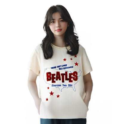 THE BEATLES ビートルズ (結成 65周年 ) - American Tour '64 / バックプリントあり / Tシャツ / メンズ 【公式 / オフィシャル】