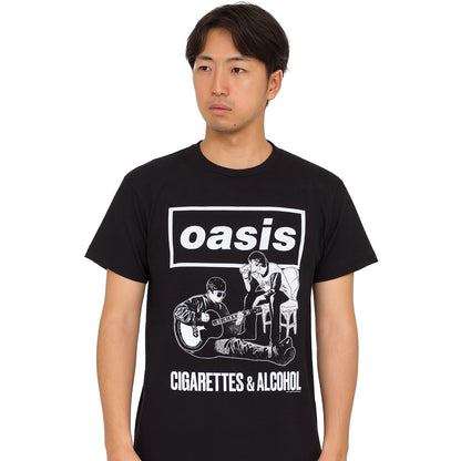 OASIS オアシス (10月 来日 記念 ) - Cigarettes & Alcohol Illustration Mono / Tシャツ / メンズ