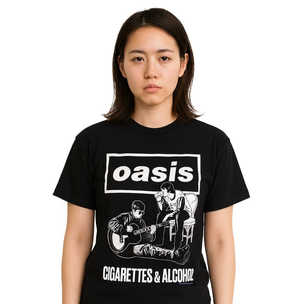 OASIS オアシス - Cigarettes & Alcohol Illustration Mono / Tシャツ