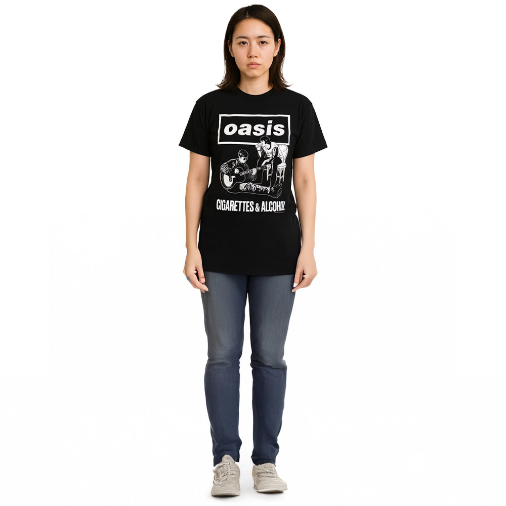 OASIS オアシス - Cigarettes & Alcohol Illustration Mono / Tシャツ / メンズ