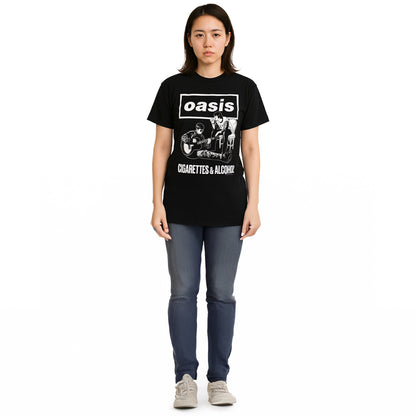 OASIS オアシス (10月 来日 記念 ) - Cigarettes & Alcohol Illustration Mono / Tシャツ / メンズ