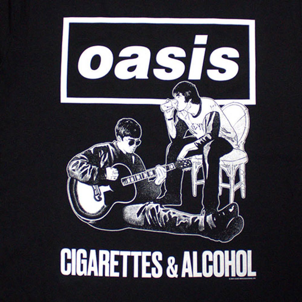 OASIS オアシス - Cigarettes & Alcohol Illustration Mono / Tシャツ