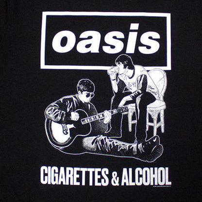 OASIS オアシス (10月 来日 記念 ) - Cigarettes & Alcohol Illustration Mono / Tシャツ / メンズ