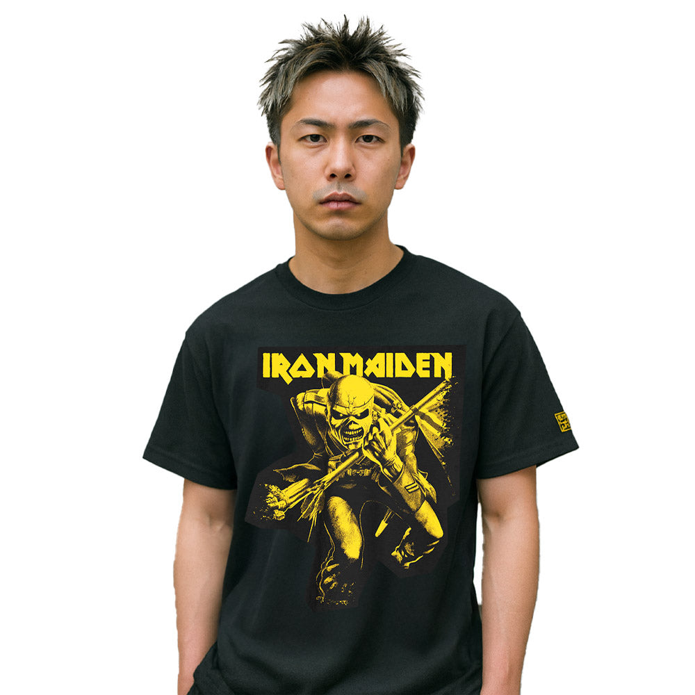 IRON MAIDEN アイアンメイデン (結成 50周年 ) - 50 Trooper Crop Yellow / アームプリントあり / Tシャツ / メンズ
