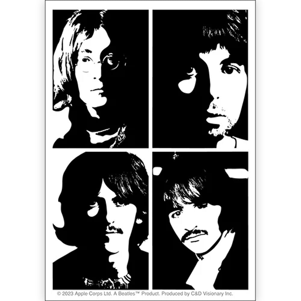 THE BEATLES ビートルズ (結成 65周年 ) - Stencil Portraits / ステッカー 【公式 / オフィシャル】