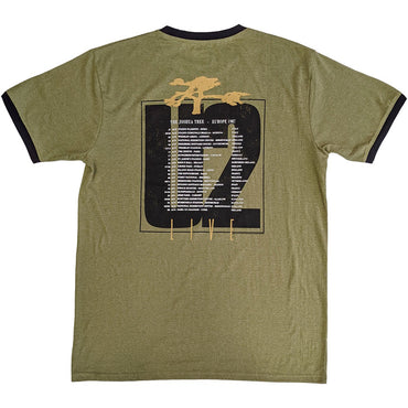 【予約商品】 U2 ユーツー - Joshua Tree Europe 1987 / Green / バックプリントあり / リンガー / Tシャツ / メンズ