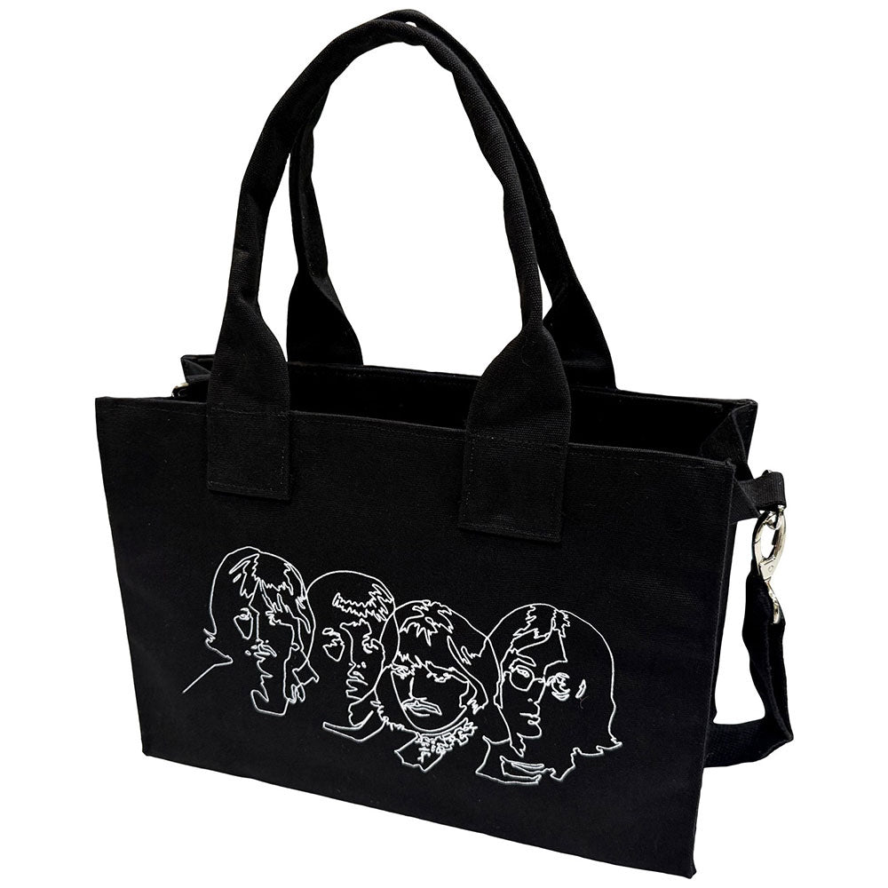 【予約商品】 THE BEATLES ビートルズ (結成 65周年 ) - White Album Faces & Apple / Black / Back Print / トートバッグ 【公式 / オフィシャル】