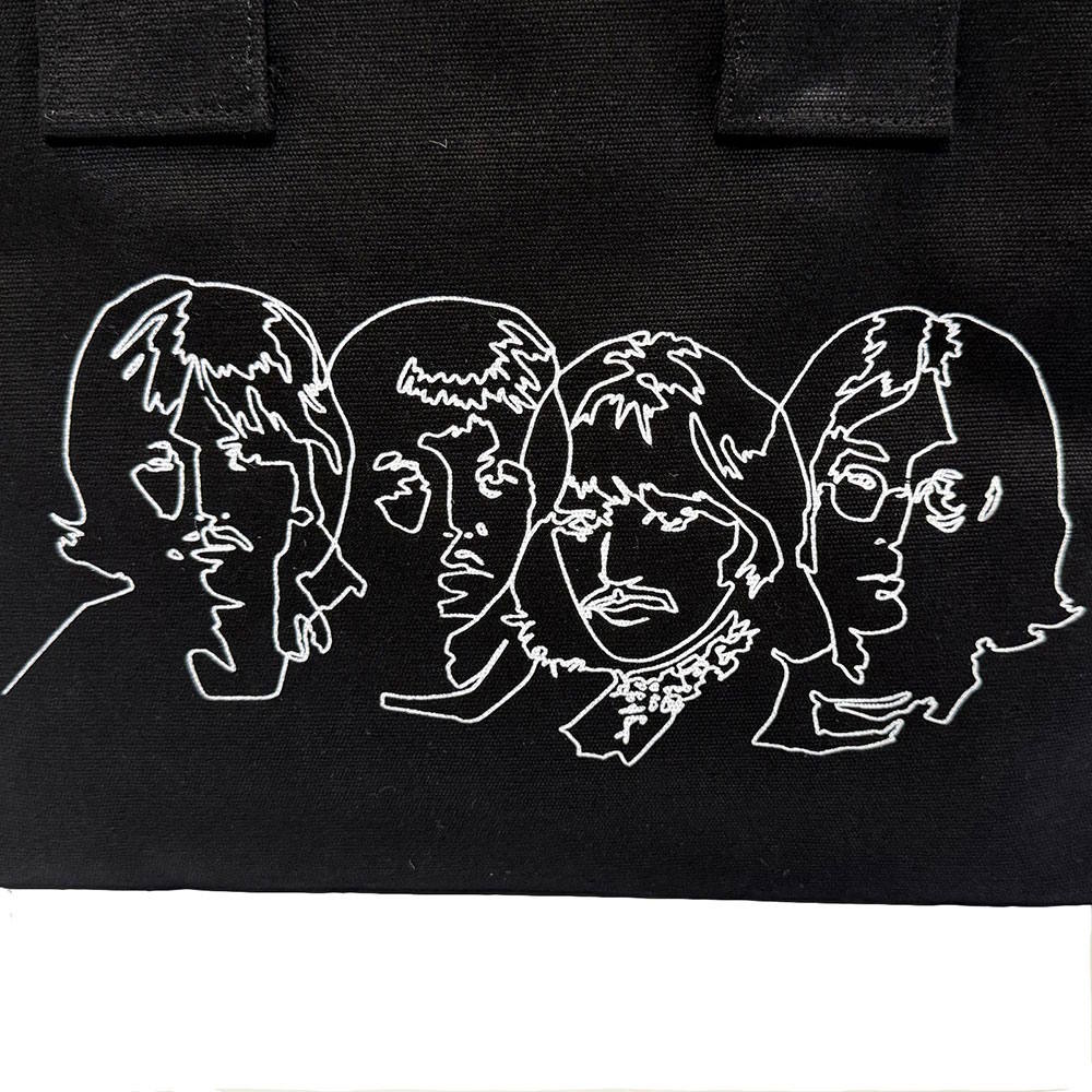 【予約商品】 THE BEATLES ビートルズ (結成 65周年 ) - White Album Faces & Apple / Black / Back Print / トートバッグ 【公式 / オフィシャル】
