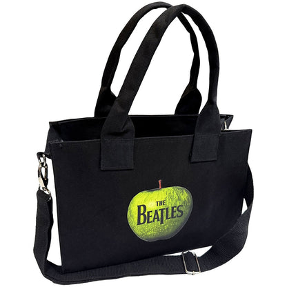 THE BEATLES ビートルズ (結成 65周年 ) - White Album Faces & Apple / Black / Back Print / トートバッグ